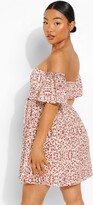 Thumbnail for your product : boohoo Petite Floral Off Shoulder Skater Dress