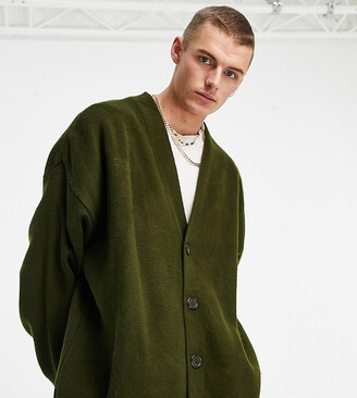 Collusion brushed cardigan in green - ShopStyle