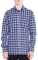 Thumbnail for your product : Lanvin Shadow-Plaid Long-Sleeve Shirt, Black/Blue