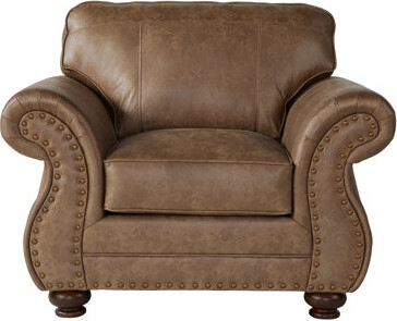 Orren Ellis Leinster Faux Leather Arm Chair And Ottoman 2 Pieces Set