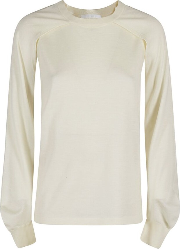 Helmut Lang Shrug Cut-Out Detailed Crewneck Jumper