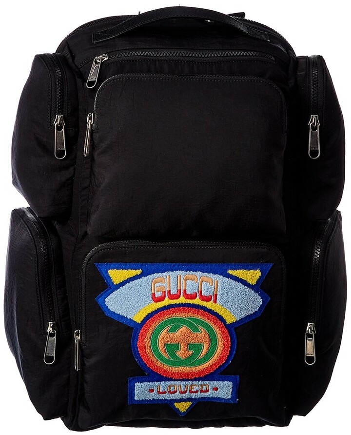 gucci patch backpack