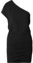 IRO - Davov One-shoulder Ruched Crepe Mini Dress - Black
