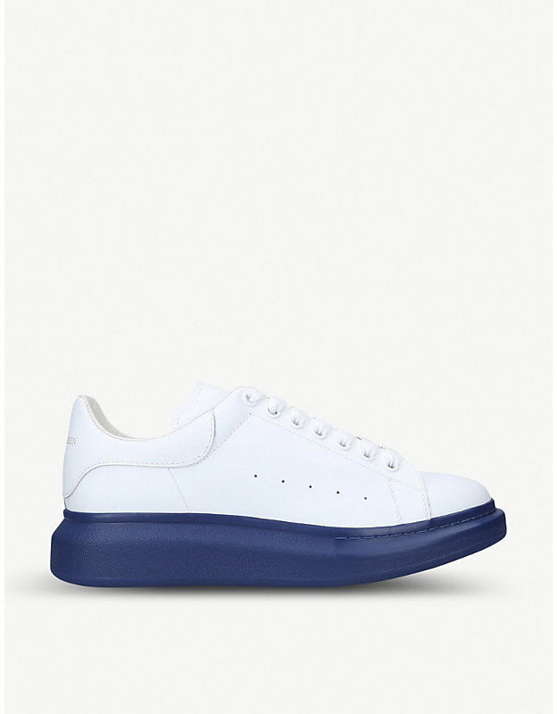 alexander mcqueen mens show leather platform trainers