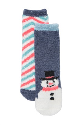 Free Press Patterned Micro Crew Fuzzy Socks - Pack of 2