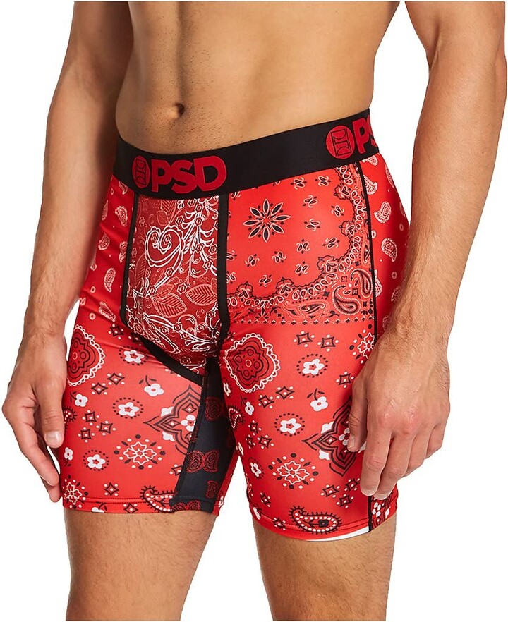 PSD Underwear Men's Stretch Wide Band Boxer Brief Underwear - Bandana Print