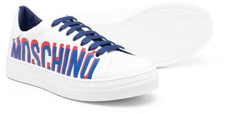 MOSCHINO BAMBINO Logo-Print Low-Top Sneakers
