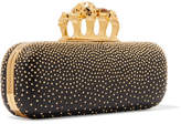 Thumbnail for your product : Alexander McQueen Knuckle Embellished Leather Clutch - Black