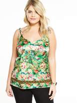 Thumbnail for your product : ELVI Curve Floral Silk Cami