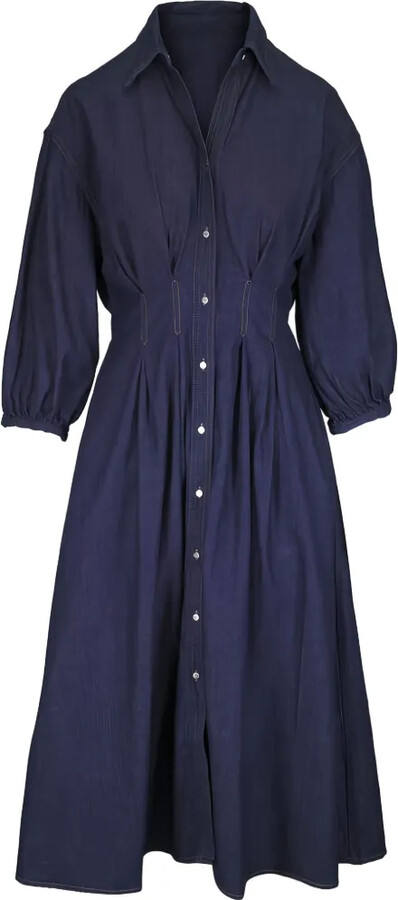TWP Balloon-Sleeve Midi Dress