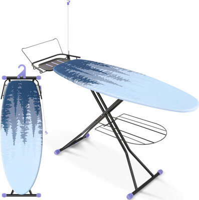 KINGRACK Metal Panel Iron Board with Iron Rest, Adjustable Height Heavy Duty Ironing Board