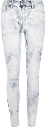 River Island Womens White acid wash paint effect Molly jeggings