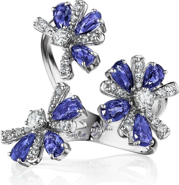 Hueb Botanica Sapphire & Diamond Open Ring