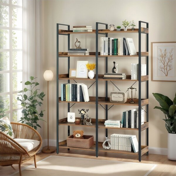 CAVINAS LLC CAVINAS6-TierIndustrialBookshelfwithMetalFrame68.7\