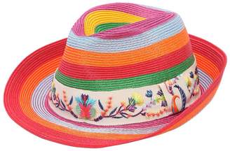 Etro Straw Effect Hat W/ Embroidered Hatband