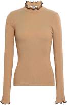 Thumbnail for your product : MSGM Ruffled Ribbed-knit Turtleneck Sweater
