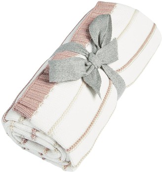 Mamas and Papas Knitted Blanket Pink Stripe