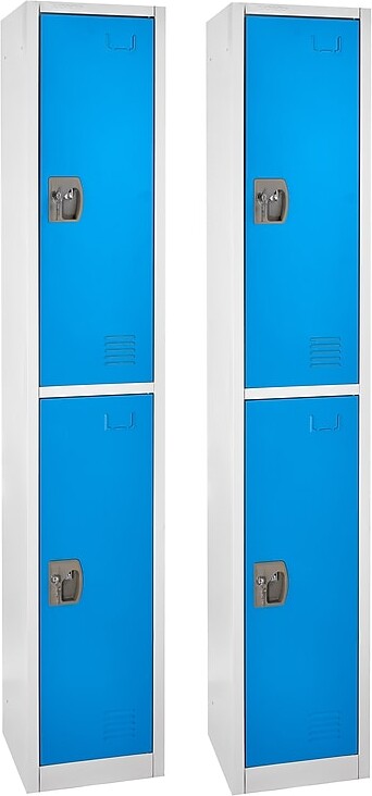 AdirOffice 72'' 2-Tier Blue Storage Locker, 2/Pack (629-202-BLU-2PK)