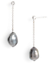 Thumbnail for your product : Mikimoto 'Baroque' Black South Sea Cultured Pearl & Diamond Earrings