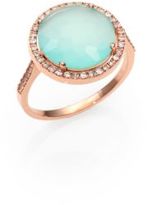 Thumbnail for your product : Suzanne Kalan Blue Chalcedony, White Sapphire & 14K Rose Gold Cocktail Ring
