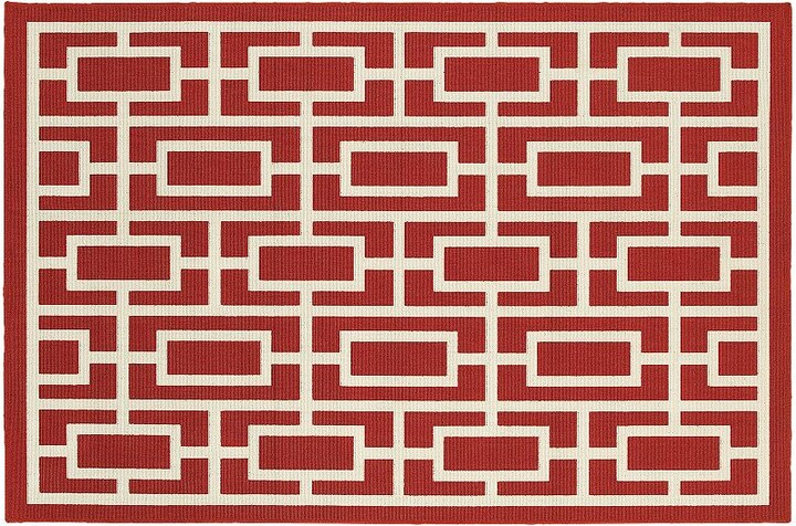 Pantone Universe StyleHaven Maritime Blocks & Lines Indoor Outdoor Rug