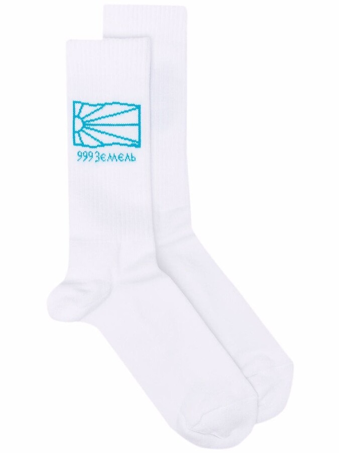 Mens Clothing Underwear Socks Save 60% Just Don Tennis Ribbed-knit Socks in White for Men 
