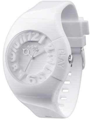 o.d.m. Play Unisex Quartz Watch with White Dial Analogue Display and White Silicone Bracelet PP004-02