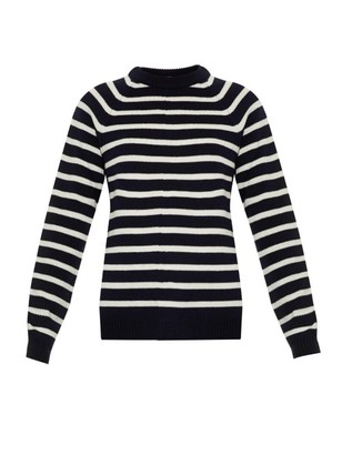 Jil Sander Navy Cut-out striped sweater