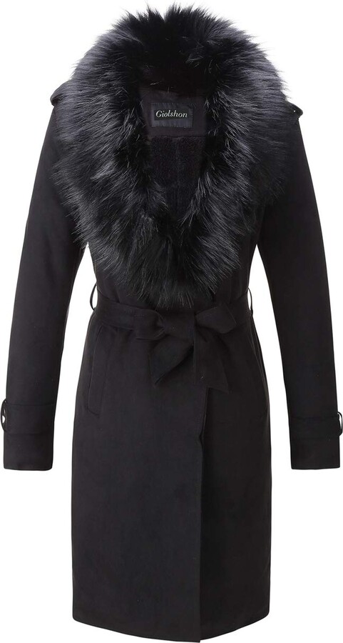 black fur collar jacket