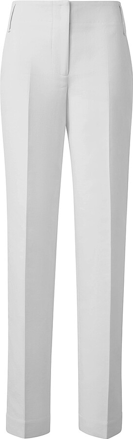 Akris Women's Marlin Cotton-Blend Straight-Leg Pants - Ecru - Size 8