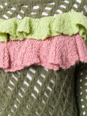 Moschino Boutique open knit ruffle top