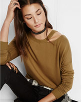Thumbnail for your product : Express one eleven slash neck off the shoulder sweatshirt