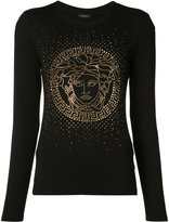 Versace - t-shirt à Medusa cloutée - women - Spandex/Elasthanne/Viscose - 38