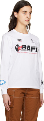 BAPE White Racing Long Sleeve T-Shirt