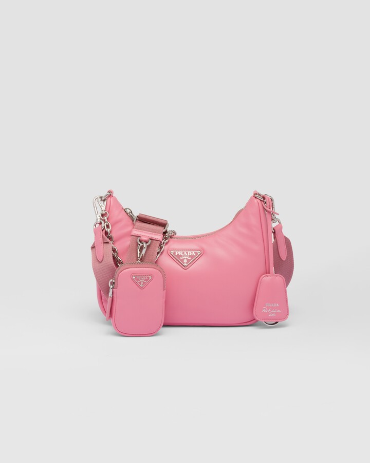 Prada - Women's Small Padded Soft Nappa-Bag Top Handle Bag - Pink - Leather