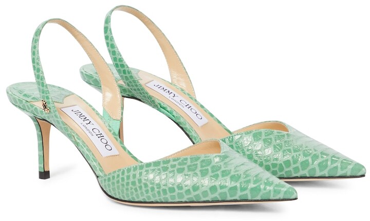 snakeskin slingbacks