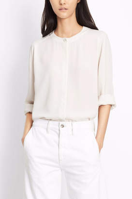 Vince Collarless Pleat Back Blouse