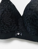 Thumbnail for your product : Hunkemoller Maternity Rose recycled lace nursing bra in black