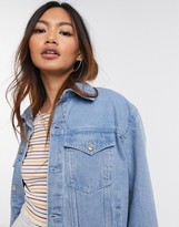 Thumbnail for your product : Wednesday's Girl oversized denim jacket in light wash