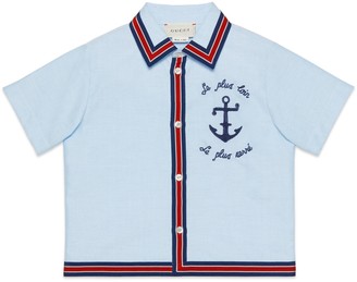 Gucci Baby shirt with anchor embroidery