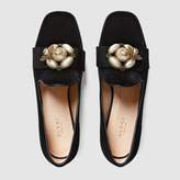 Thumbnail for your product : Gucci Velvet ballet flat with bee