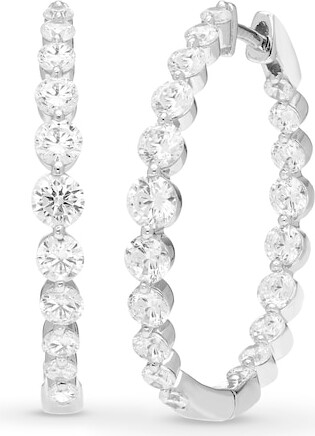 Zales 2 CT. T.w. Lab-Grown Diamond Inside-Out Hoop Earrings in 10K White Gold (F/Si2)