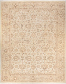 Isabelline Vendulka Eclectic One-of-a-Kind Hand-Knotted Ivory/Brown Area Rug 10'1\