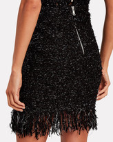 Thumbnail for your product : Balmain Fringed 8 Button Tweed Mini Skirt