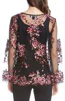 Thumbnail for your product : Karen Kane Embroidered Bell Sleeve Top
