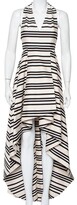 Thumbnail for your product : Alice + Olivia Beige & Black Striped Cotton Pleated High Low Hem Aveena Gown S