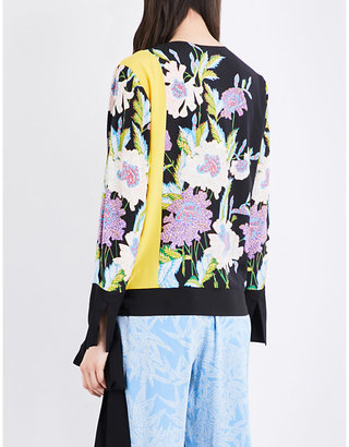 Diane von Furstenberg Floral-print silk-crepe blouse