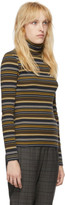 Thumbnail for your product : 6397 Navy and Brown Striped Rib Turtleneck