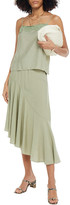 Thumbnail for your product : Vince Asymmetric crinkled-woven midi skirt