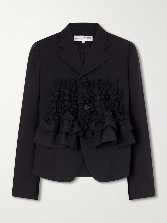 COMME DES GARÇONS GIRL Ruffled Gabardine Blazer - Black
